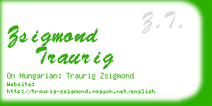 zsigmond traurig business card